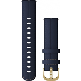 Ремешок сменный GARMIN Quick Release 18 мм (кожаный) темно-синий с золотистой застежкой